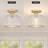 Gold Semi-flush Mount Ceiling Light With Etched Glass Globe, Vintage Industrial Antique Brass Finish For Low Ceilings-1786202278