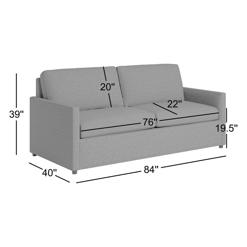 Canapé rembourré 84 po Damari, Natté Macarena beige