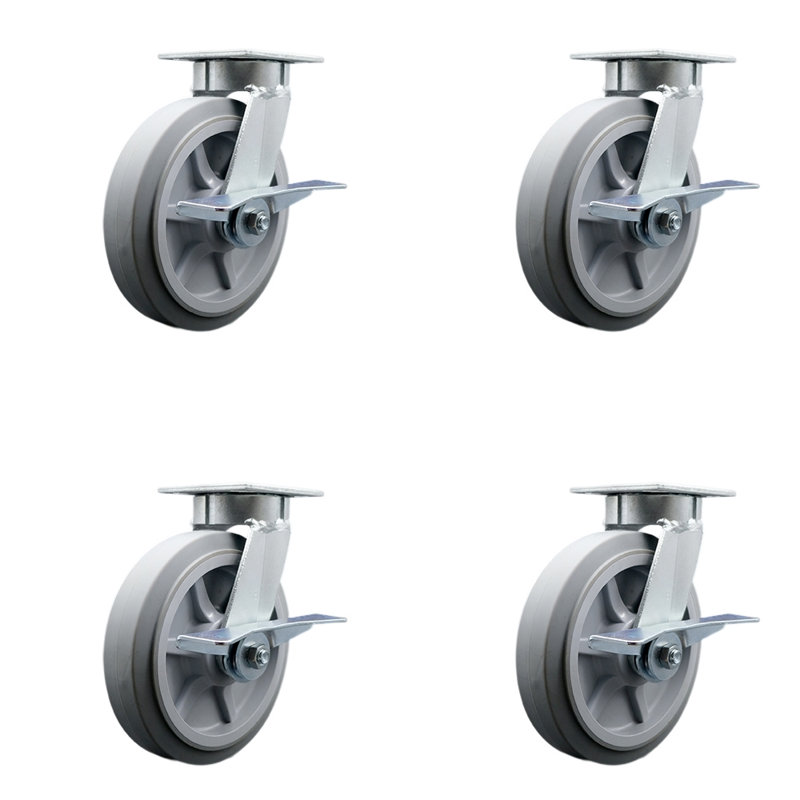 Kingpinless Thermoplastic Rubber Swivel Caster