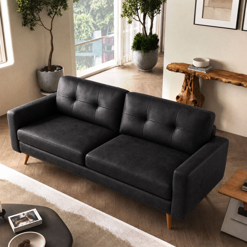 Canapé 65 po Air Leather, Noir