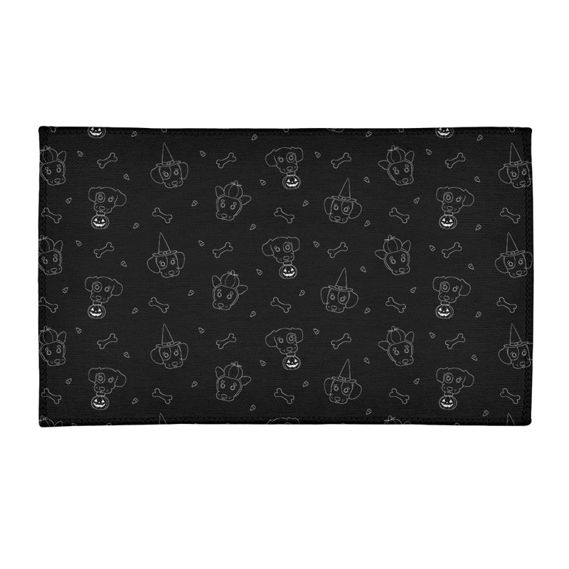 Tapis fait main area black, Rectangle 2 pi x 3 pi