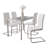 4 - Person Glass Top Four Leg Dining Set-98547005