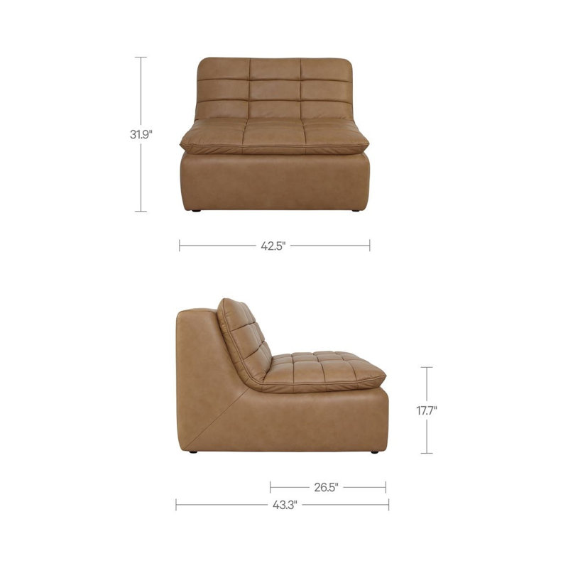 Arturo Slipper Chair Tan Leather