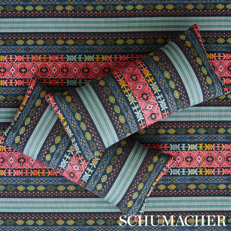 Cosima Embroidery Fabric, Carbon Multi