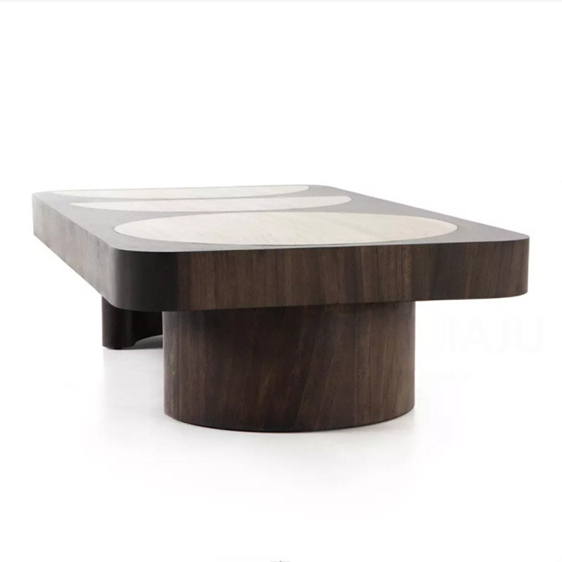 Modern Two-Tone Solid Wood Coffee Table
