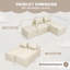 Canapé-lit modulaire convertible 4 en 1 avec méridienne réglable et siège profond, rembourré, avec 2 coussins, sans assemblage, beige-1578729096