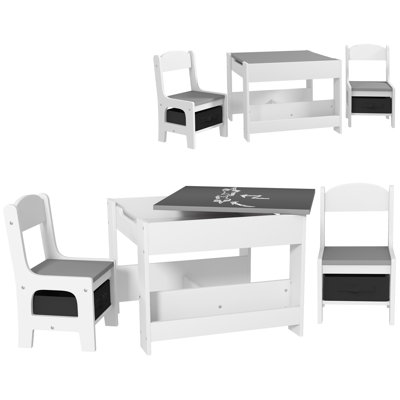 Cathrine Kids 3 Piece Square Desk Or Activity Chair and Chair Set