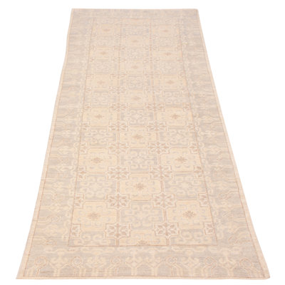 Tapis de couloir unique en laine noué à la main 4 pi 2 po x 11 pi 6 po nouvel âge Reichard