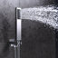 Système de douche moderne Sumerain avec pomme de douche à pluie carrée ultra-mince à DEL, système de douche mural à poignée simple avec douche à main, chrome -39821913