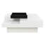 Table basse élégante Rubbina - surface laquée blanche élégante avec base de socle pour les salons modernes