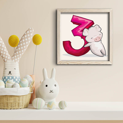 Charming Framed MDF Painting for Kids, 13 x 13 inches | 100% MDF (Thickness: 0.1 inches), Wooden Frame (0.9 inches) | Adorable Animal Design | Perfect for Nursery, Playroom, Baby Room Decor