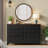 Farmhouse Double Dresser with 6 Large Drawers – Rustic Bedroom Chest of Drawers, Antique Style Storage Cabinet, Vintage Furniture for Home Organization-1795314546