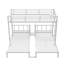 Lit superposé, lit superposé à structure en acier robuste avec garde-corps, lit superposé pour chambre d'amis dans un dortoir, aucun sommier nécessaire, noir et blanc-129936473-129936475