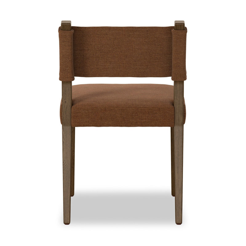 Side Chair in Charcoal, Polyester Laughlin Ochre, Brown