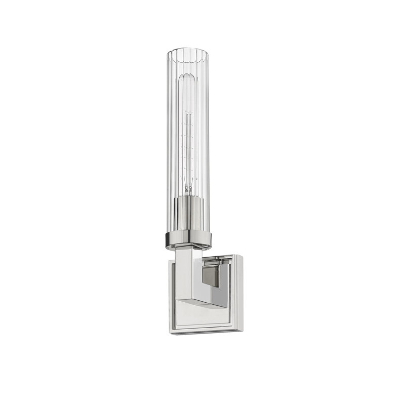 Lorryann Steel Candle Wall Light, Polished Nickel