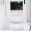 Meuble-lavabo de 41 po avec tabouret de 41 po et tabouret rembourré, grand miroir à DEL à commande tactile, interrupteur à 3 couleurs, commode à plusieurs niveaux avec rangement haute capacité, convient aux grands espaces-1317377497