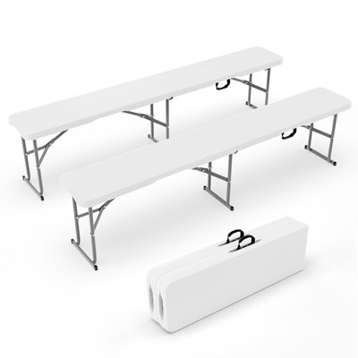 6Ft. Plastic Patio Folding Bench(Set Of 2)