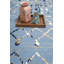 Tapis géométrique bleu-1129413725