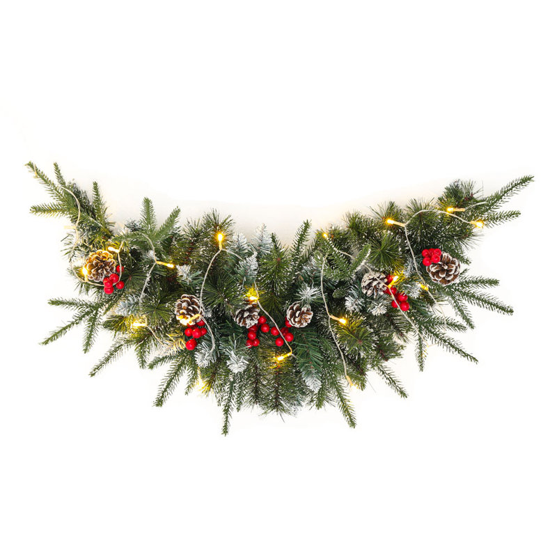 Lighted Faux Garland with Lights, 90cm