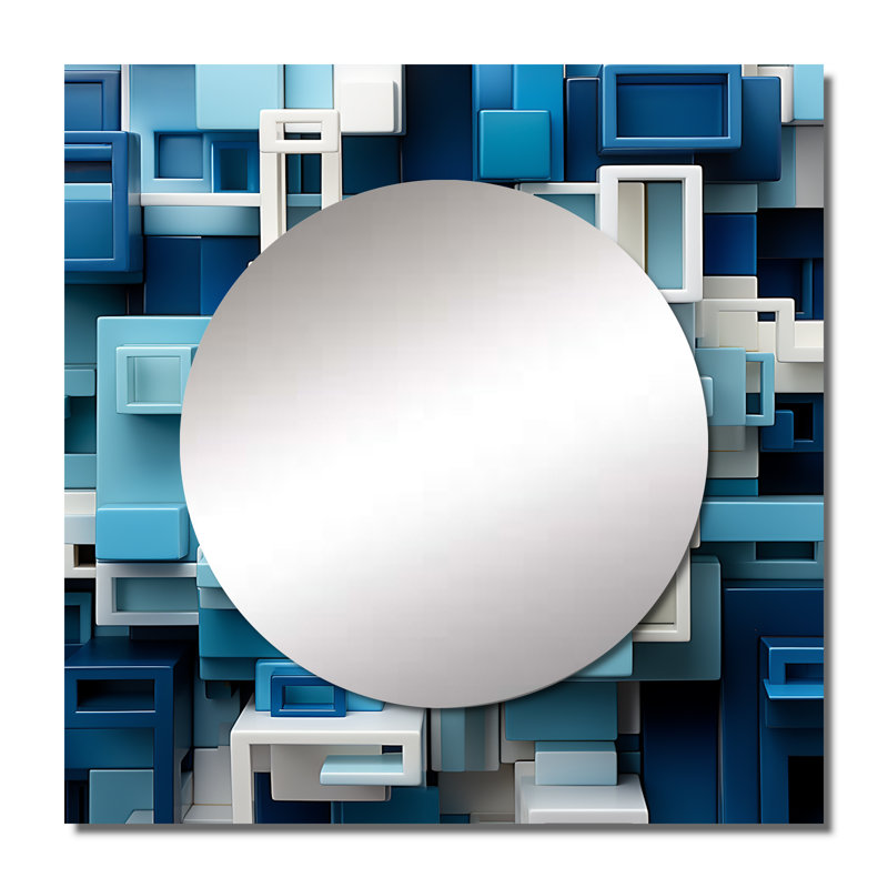 Miroir mural de salon abstrait Op Art, 29 po x 29 po