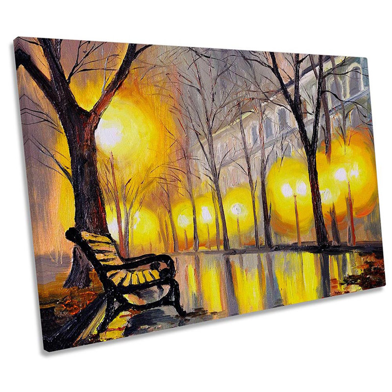 Park Street Lights Night - Wrapped Canvas Print, 30.5cm H x 45.7cm W x 2cm D