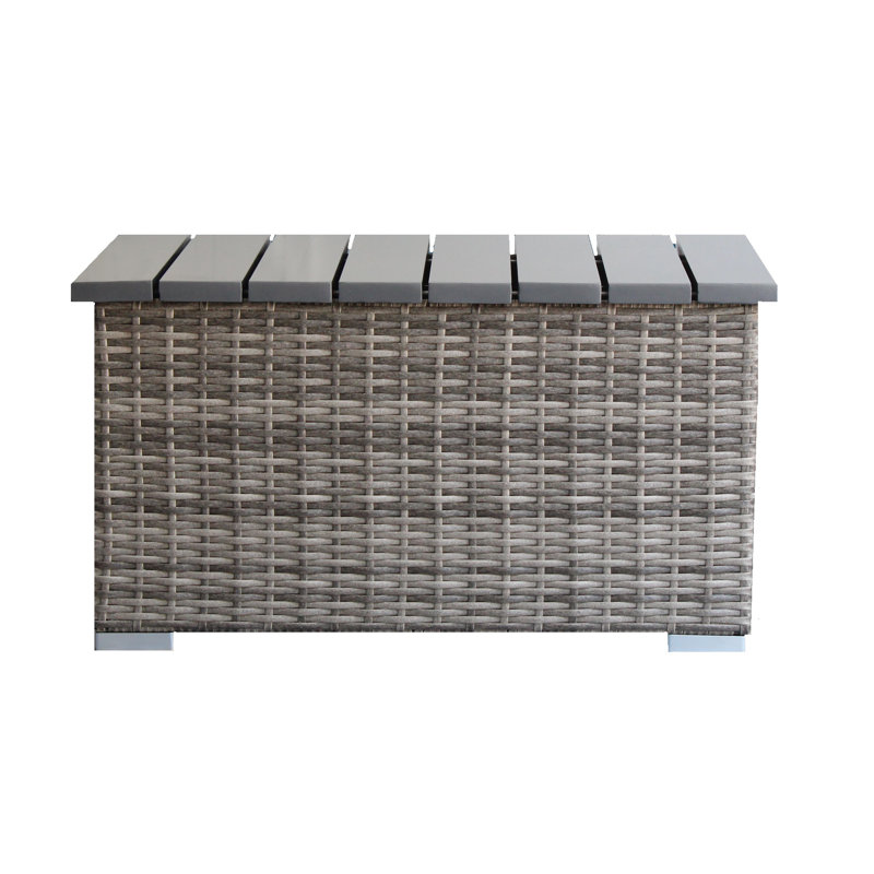 Mixed Gray Rattan Wicker 10-Piece Outdoor Sectional Set with Cushions