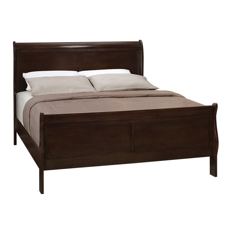 Alata Solid Wood Sleigh Bed, Queen