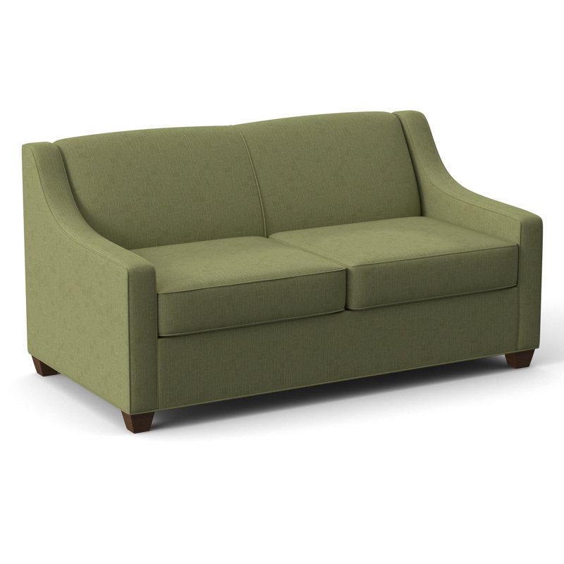 Phillips 68" Square Arm Loveseat with Reversible Cushions, Montana Walnut, Archetype Quartz