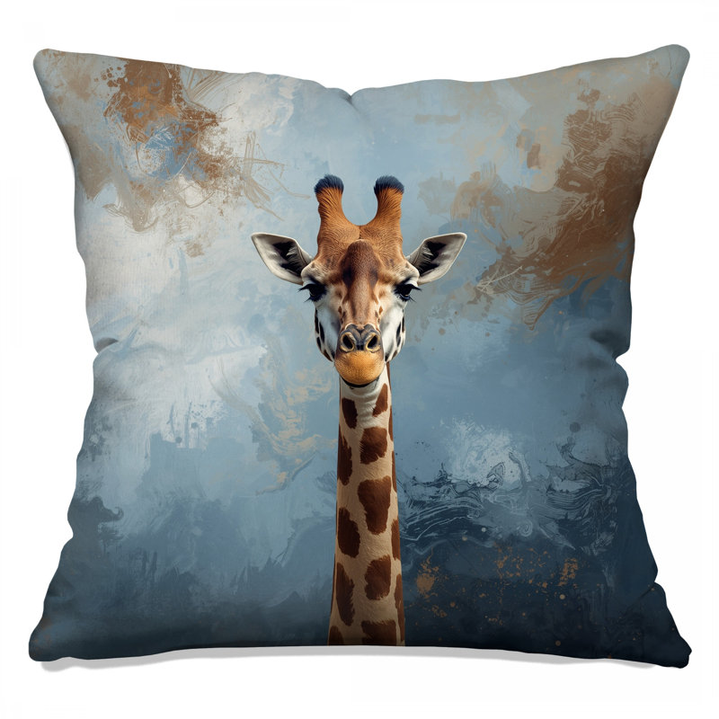 Coussin Girafe, 14 X 14 pouces