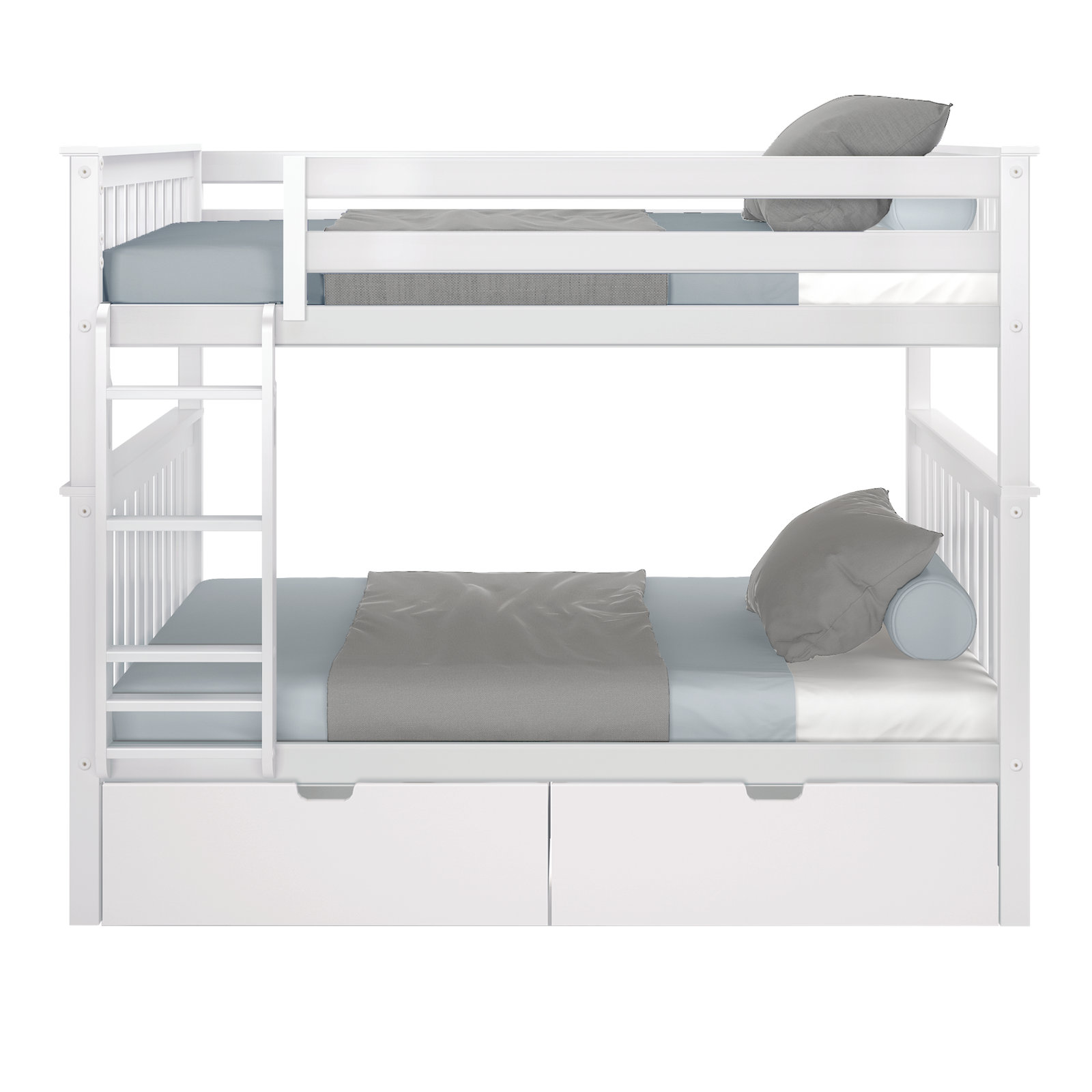 Bolles Bunk Bed with Drawers, Full over Full, White