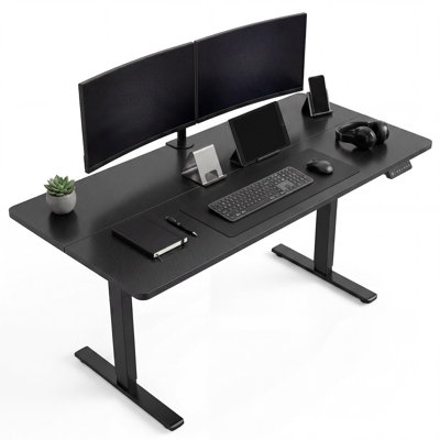 47×24 Inch Large Electric Computer Height Adjustable Standing Desk | Ergonomic Electric Stand Up Computer Tables for Home Office, Study , Writing, Suit students, employees and group work, Black