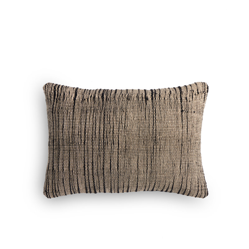 Rectangular Pillow Cover & Insert, Black/Taupe, Rectangular 14"H x 20"W