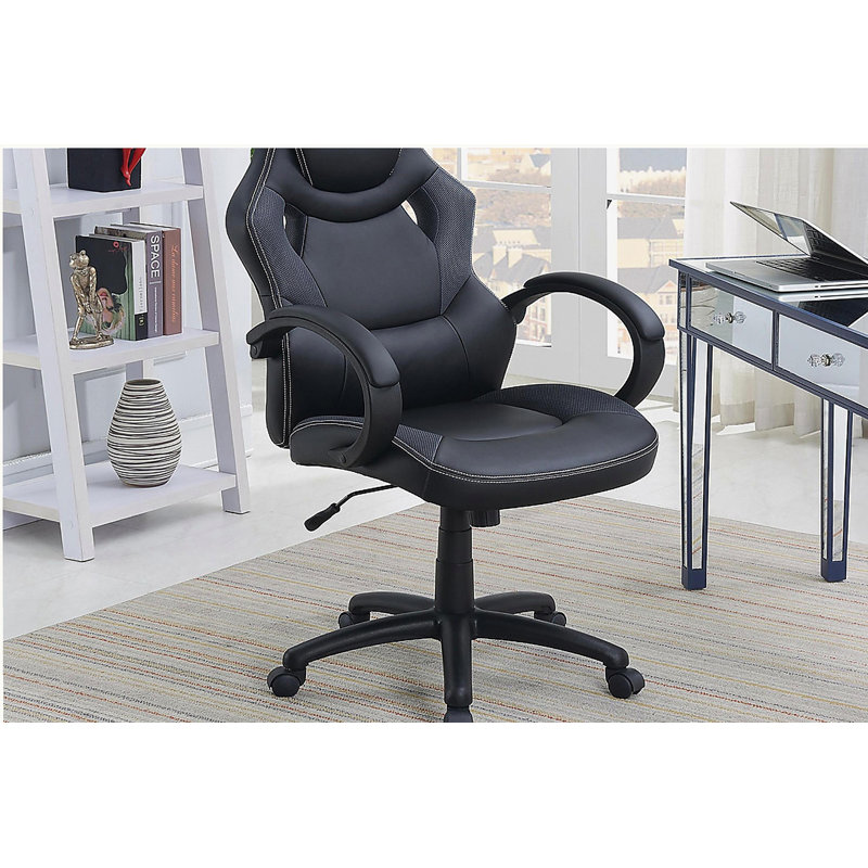 Ensemble de chaises de bureau 1 pièce en tissu chaise confortable jeu de loisirs chaise de travail noir, Noir/gris