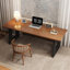 Bureau d'écriture rectangulaire en bois massif noyer-1061325377