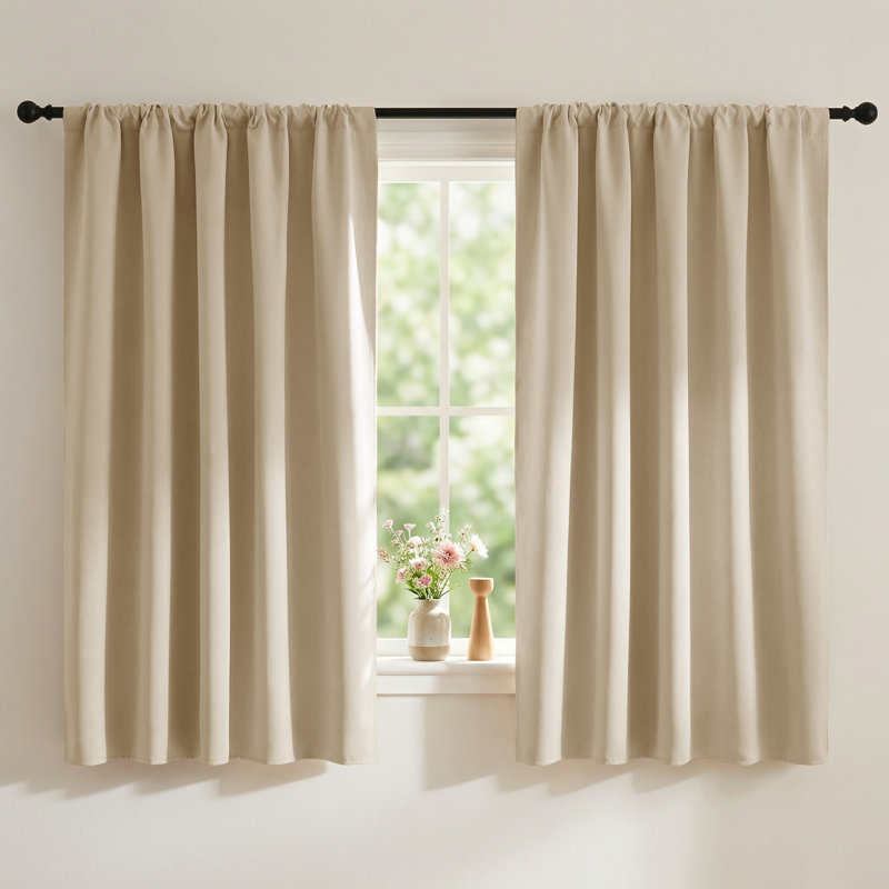Blackout Curtains for Bedroom, Thermal Insulated Drapes Rod Pocket Privacy Protected Window Panels for Living Room