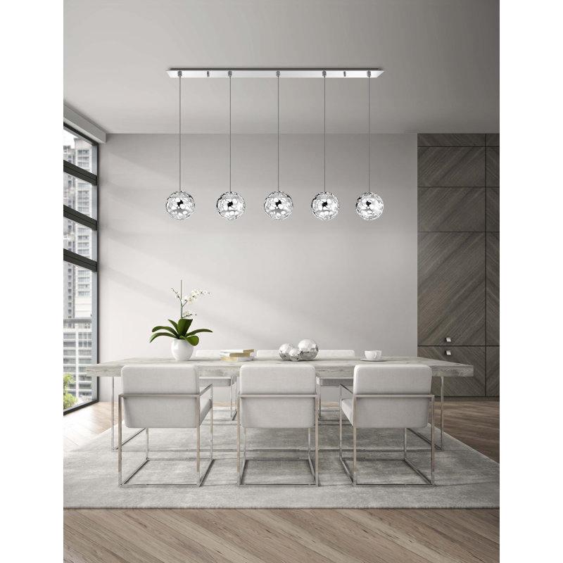 Unita 5 - Light Chrome LED Kitchen Island Pendant