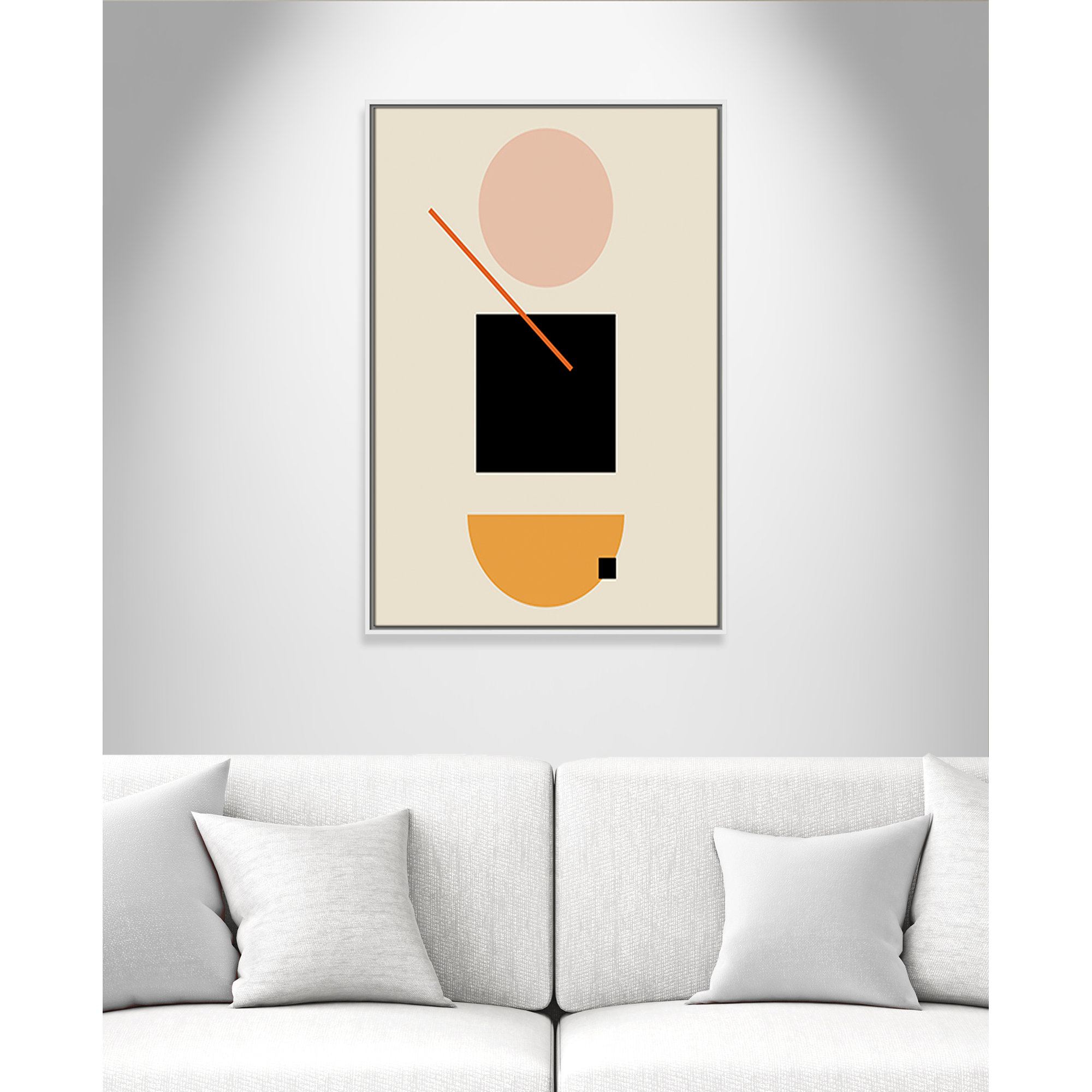 Simple Shapes by Daniela Santiago, 37.5" H x 25.5" W x 2" D, White Framed