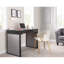 Bureau rembourré acier, bois et velours