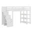 Lit mezzanine avec tablettes, escalier de rangement, petite armoire et lumière DEL blanche-1965830807