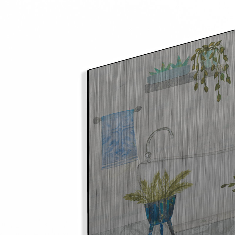  «Botanical Bathroom 2» par Courtney Prahl, art mural en métal, 16 po x 12 po, H 12 po x l 16 po