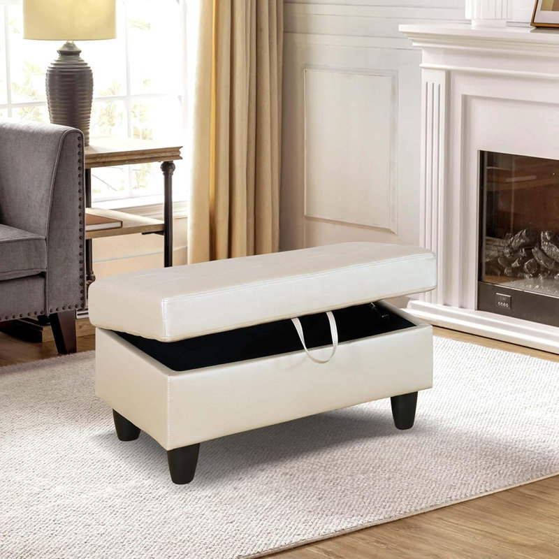 35'' Ottoman With Storage, Light Grey
