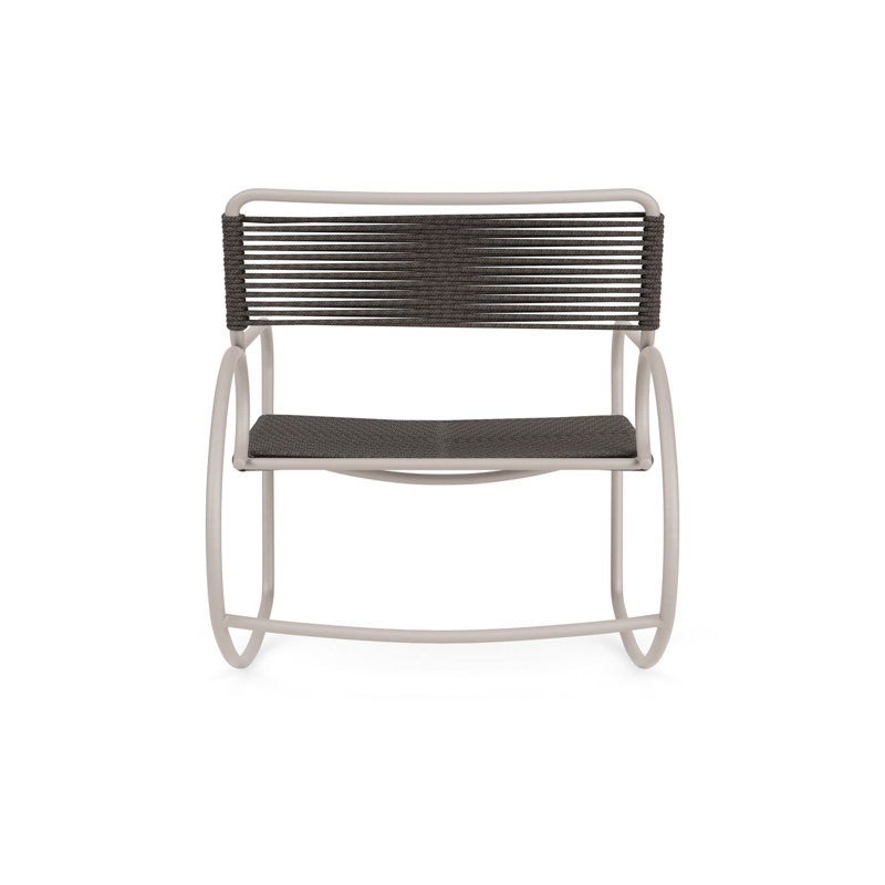 Walter Lamb Outdoor Rocker Chair, Dove/Brown