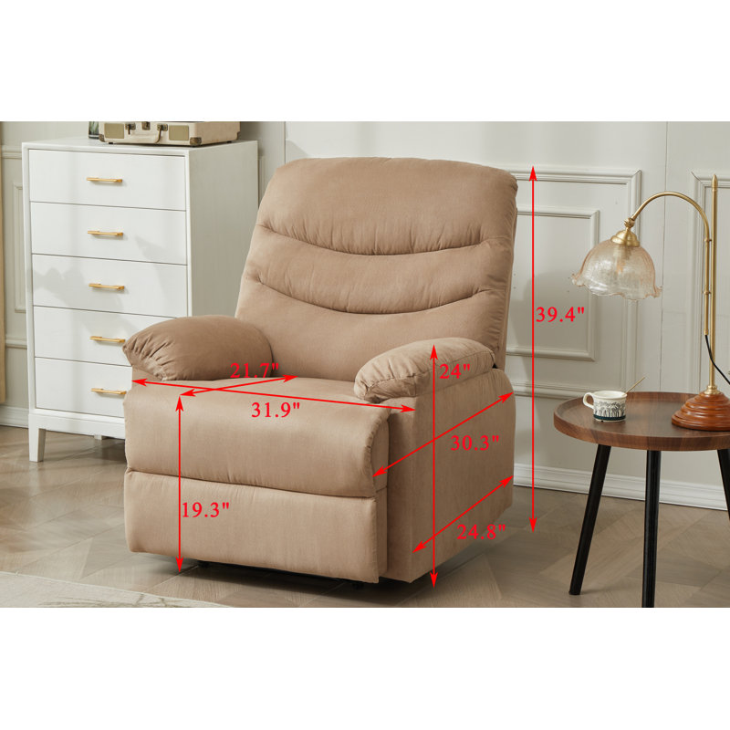 Reclining Chair, Mocha Microfiber/Microsuede