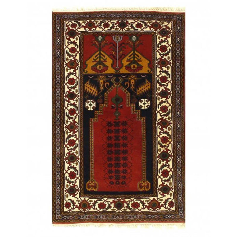 Mildrid Oriental Area Rug in Red
