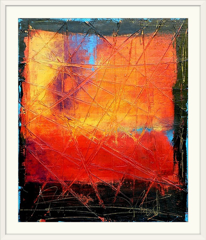 «Hot Wired» par Frisco, impression, H 32 po x l 27 po x P 1 po, Cadre blanc