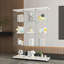 Très grande vitrine à 4 tablettes en verre, pour différentes pièces - noir et blanc, espace de présentation suffisant, verre trempé, fabrication en bois massif, installation facile Énorme décoration intérieure noir / blanc, généreux