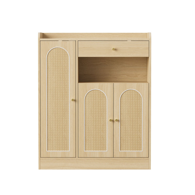 12 Pair Shoe Storage Cabinet, Natural