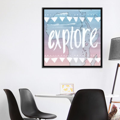 «World Traveller Series: Explore», art textuel sur toile