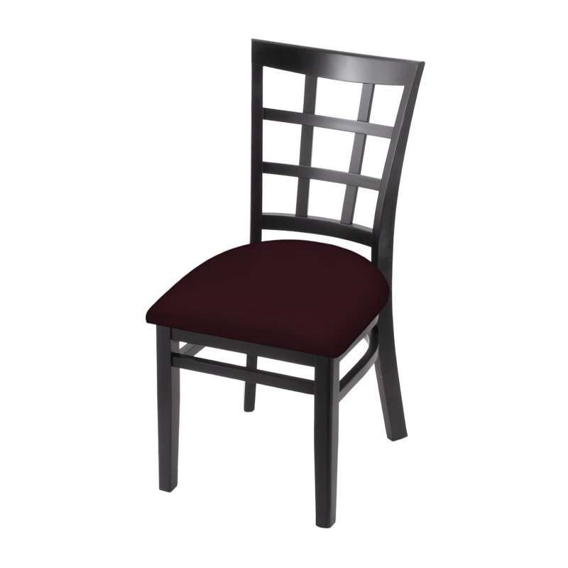 Chaise d'appoint à dossier échelle en bois massif, Noir, Bordeaux Canter