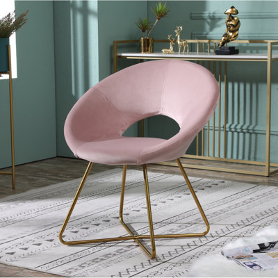 Chaise d'appoint avec velours gris doux et base de ton or massif - Mobilier de salon élégant Revêtement luxueux et confortable